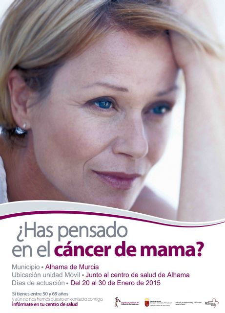 Del 20 al 30 de enero tendrá lugar la Campaña de Prevención de Cáncer de Mama en Alhama