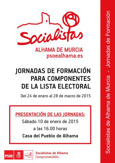 La presentación de las Jornadas Formativas del PSOE de Alhama tiene una gran acogida entre los militantes