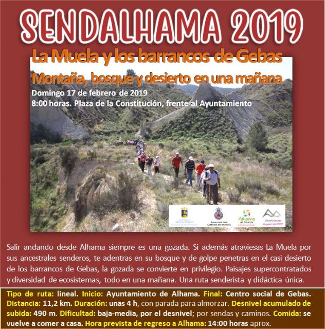 Abierto el plazo de inscripción para las dos primeras rutas de Sendalhama 2019