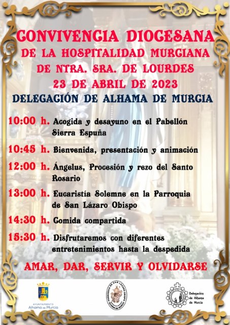 Jornada de Convivencia Diocesana de la Hospitalidad de Lourdes en Alhama: 23 de abril de 2023