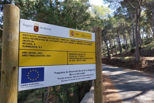 Obras de mejora obligan a cortar la carretera entre la casa forestal de Huerta Espuña y la Casa de Leyva