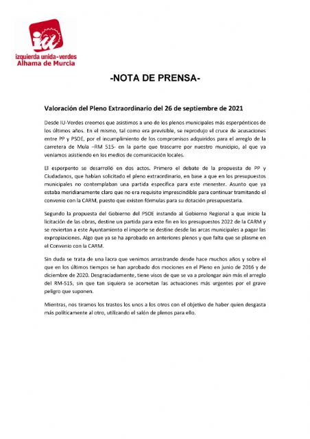 El Pleno aprueba las mociones IU-Verdes para ayudar a La Palma y reformar la financiación de los ayuntamientos