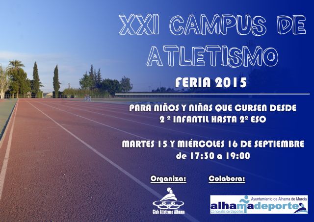 El Club Atletismo Alhama celebrará la vigésima primera edición de su tradicional campus