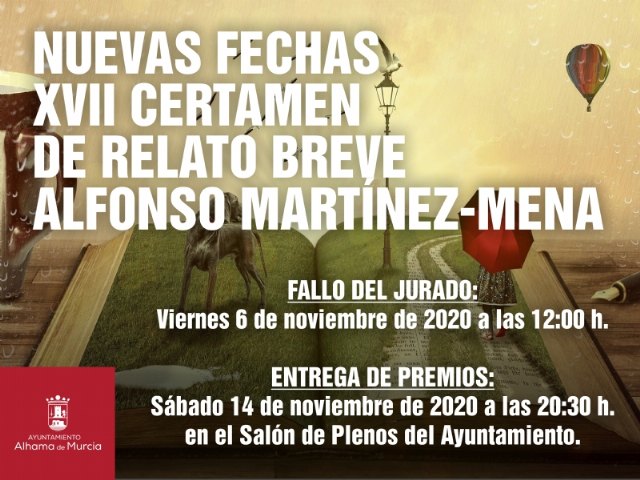 Nuevas fechas XVII certamen de relato breve Alfonso Martínez-Mena