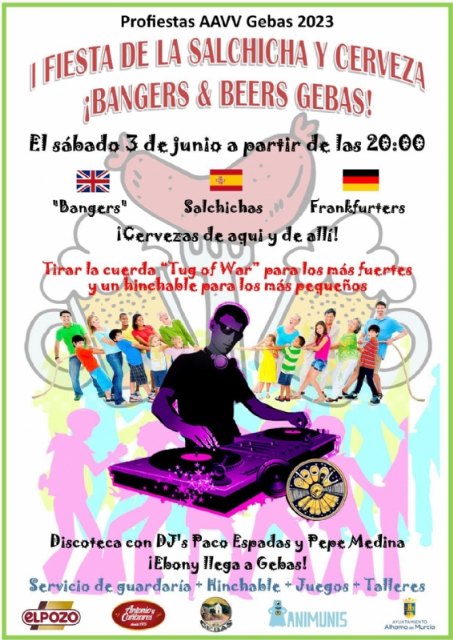 Gebas celebra este sábado 3 de junio la ´I Fiesta de la Salchicha y Cerveza´