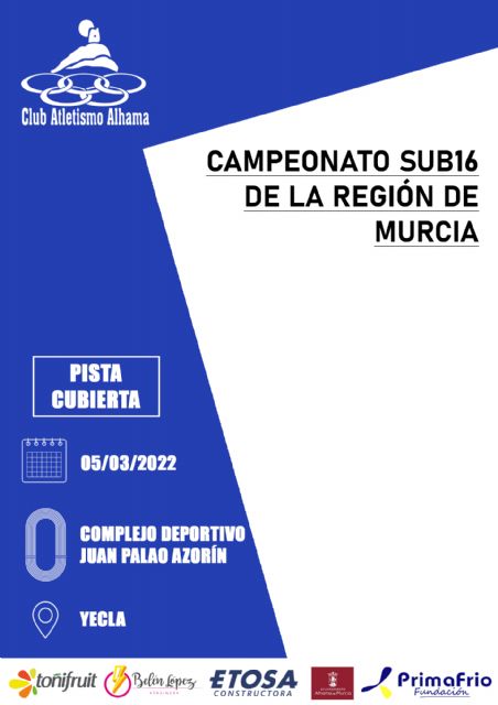 Siete atletas del Club Atletismo Alhama presentes en el 'Campeonato Sub16 de la Región de Murcia'