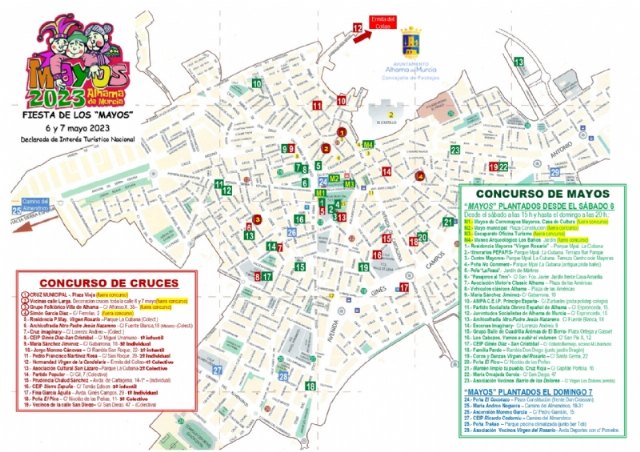 Plano de Cruces y Mayos de la fiesta de Los Mayos 2023
