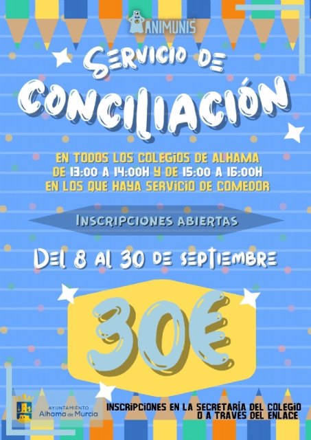 Abierto el plazo de inscripción para el servicio de conciliación durante el mes de septiembre de 2022