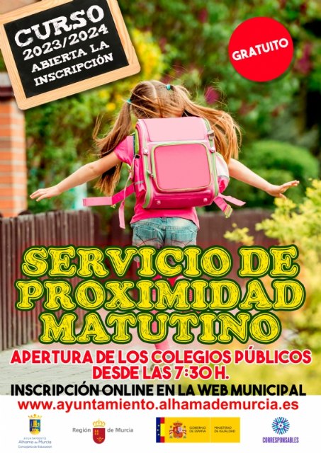Abierto el plazo de inscripción Servicio Municipal de Conciliación de Proximidad Matutino para el curso 2023/2024