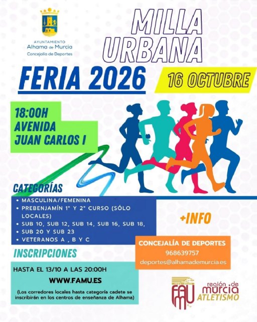 La Milla Urbana de Alhama cita a corredores de todas las edades en la Feria 2026