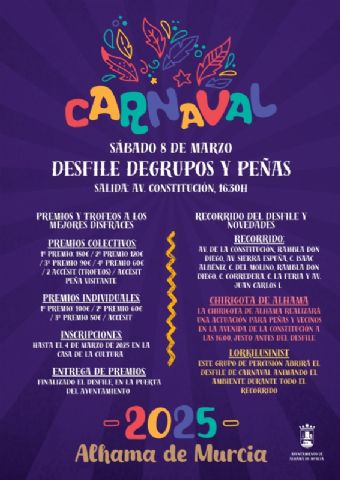 Alhama de Murcia se prepara para un Carnaval 2025 lleno de sorpresas