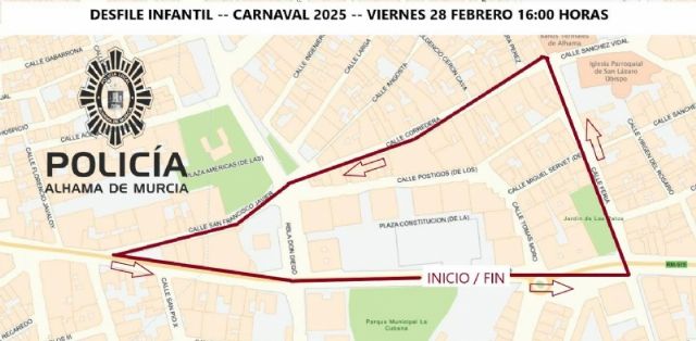 Restricciones de tráfico con motivo del Desfile Infantil de Carnaval 2025