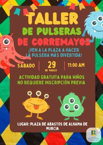 Taller Infantil Pulseras de Corremayos en la Plaza de Abastos este sábado 29 de marzo