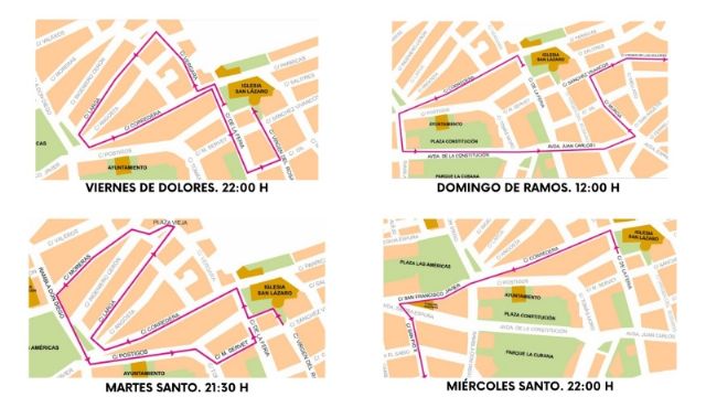 El Ayuntamiento informa de los itinerarios y restricciones de tráfico durante la Semana Santa 2025