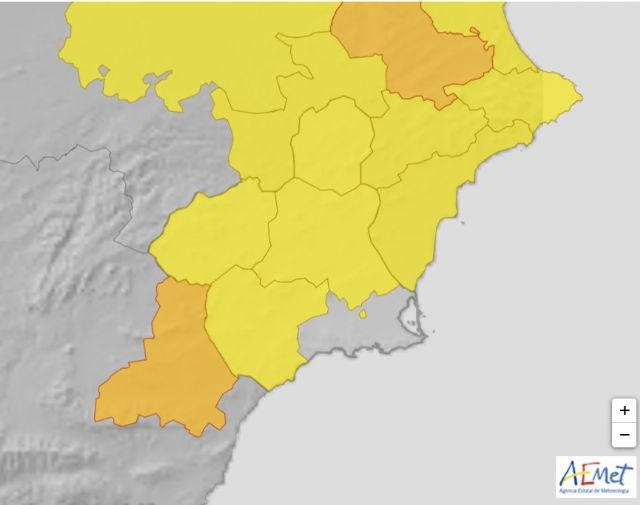 Continúa la alerta amarilla por lluvias hasta las 22:00 h