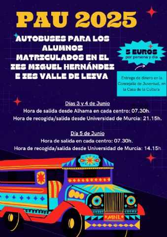 El Ayuntamiento facilita el transporte a los estudiantes que se presentan a la EBAU
