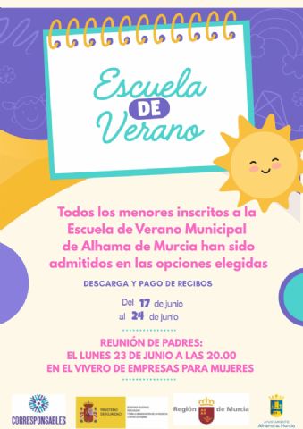 El Ayuntamiento confirma la admisión de todos los menores inscritos en la Escuela de Verano 2025