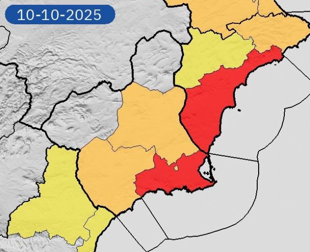 AEMET vuelve a activar la alerta naranja por lluvias en Alhama de Murcia hasta la medianoche