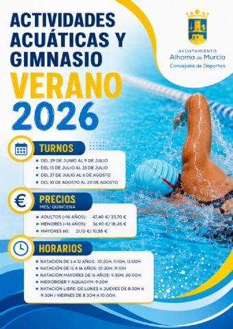 Deportes presenta la programación de actividades acuáticas y gimnasio para el verano 2026
