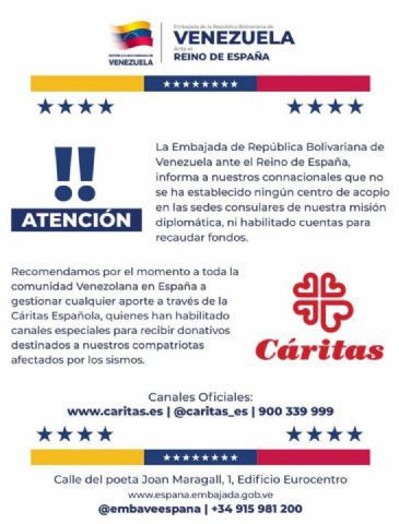 El Ayuntamiento informa sobre los canales oficiales para enviar ayuda humanitaria a Venezuela