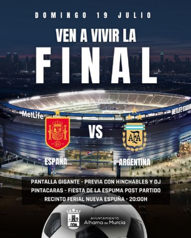 La final del Mundial llegará al Recinto Ferial Nueva Espuña con pantalla gigante y una gran fiesta para toda la ciudadanía