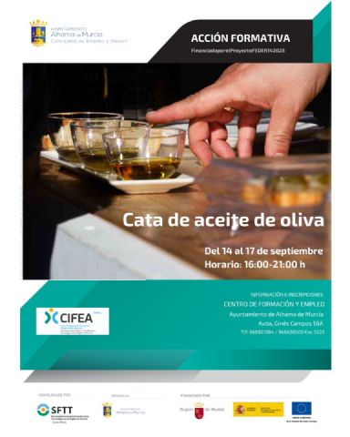 Curso gratuito de Cata de Aceite de Oliva en Alhama de Murcia
