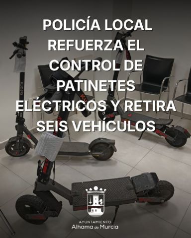 La Policía Local refuerza el control de patinetes eléctricos y retira seis vehículos