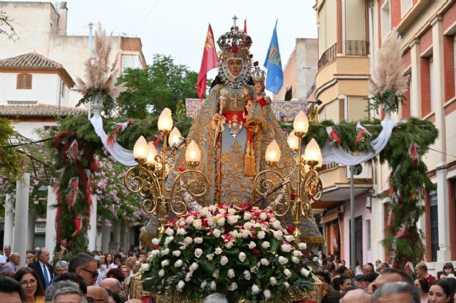 Alhama de Murcia recibe por primera vez a la Virgen de la Fuensanta en su peregrinación hacia el centenario de su coronación