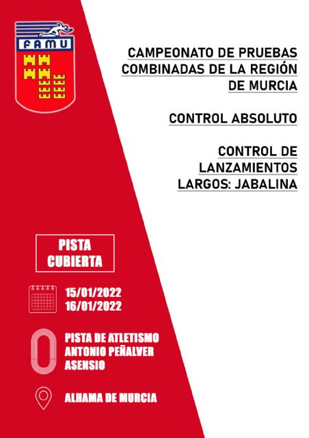 Veintiún atletas del Club Atletismo Alhama presentes en el Cto. De Pruebas Combinadas y Control de este fin de semana