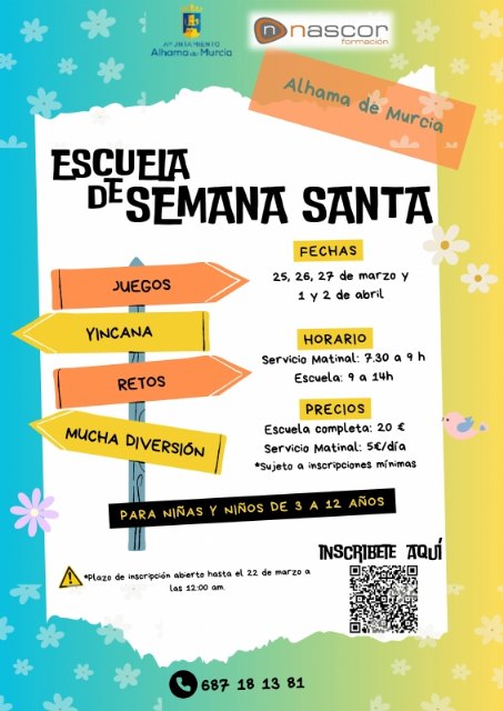 Abierto el plazo de inscripción para la Escuela de Semana Santa 2024
