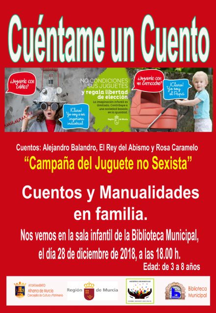 Cuentacuentos en la biblioteca: campaña del juguete no sexista