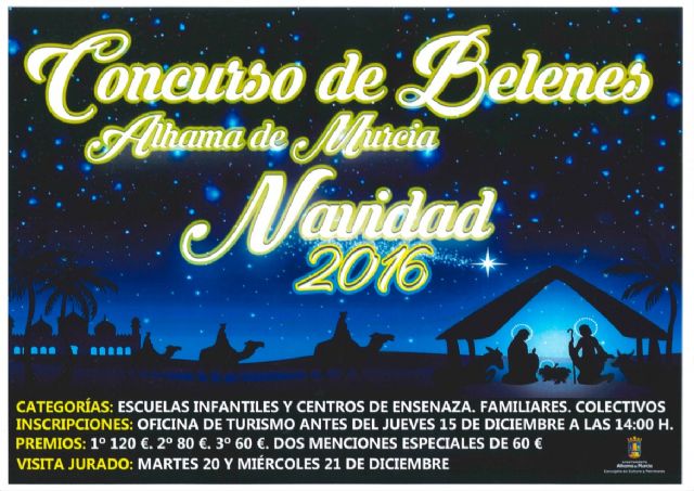 El Ayuntamiento de Alhama de Murcia y la Concejalía de Cultura y Patrimonio convocan el Concurso de Belenes de Navidad 2016