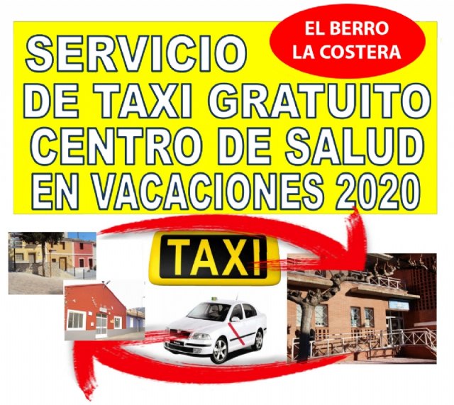 El Berro y La Costera cuentan con un servicio de taxi gratuito al centro de salud de Alhama este verano