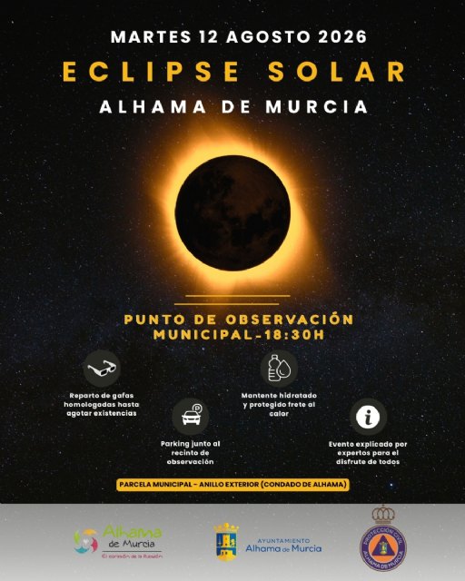 El eclipse solar del 12 de agosto contará con un punto de observación en el solar municipal de Condado de Alhama