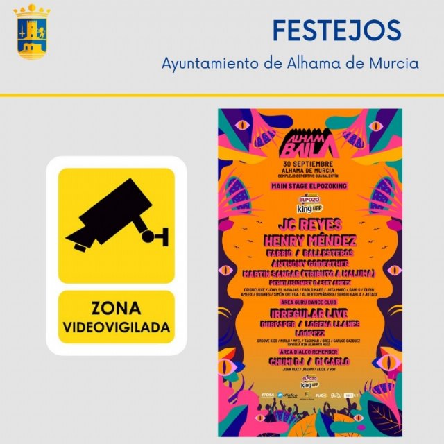 Un avanzado sistema de videovigilancia garantiza la seguridad en el Alhama Baila Fest