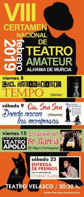Obras seleccionadas para el VIII Certamen Nacional de Teatro Amateur 2019