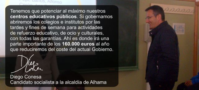 'El Partido Popular pone en marcha, con una planificación nefasta, la idea original del PSOE de Alhama de abrir los centros educativos por las tardes'