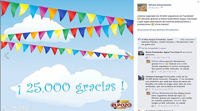 ElPozo supera los 25.000 fans en Facebook