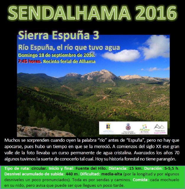 Abierto el plazo de inscripción para la nueva ruta de Sendalhama 2016