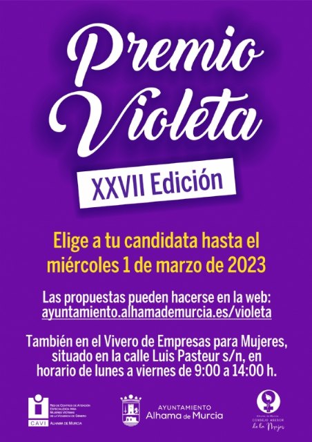 Abierto el plazo de presentación de candidaturas para el XXVII Premio Violeta