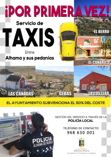 Nuevo servicio de taxis para unir Alhama y sus pedanías