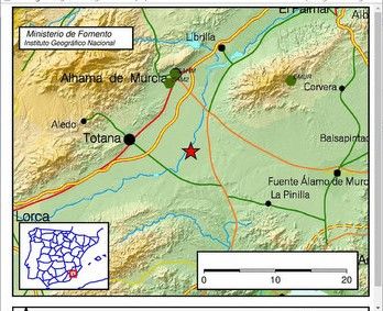 Terremoto de 2.4 grados  en la localidad de Totana