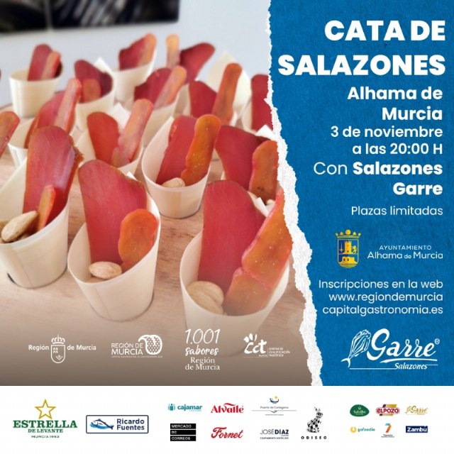 Región de Murcia Gastronómica ofrece una cata de salazones en el Museo Los Baños el 3 de noviembre